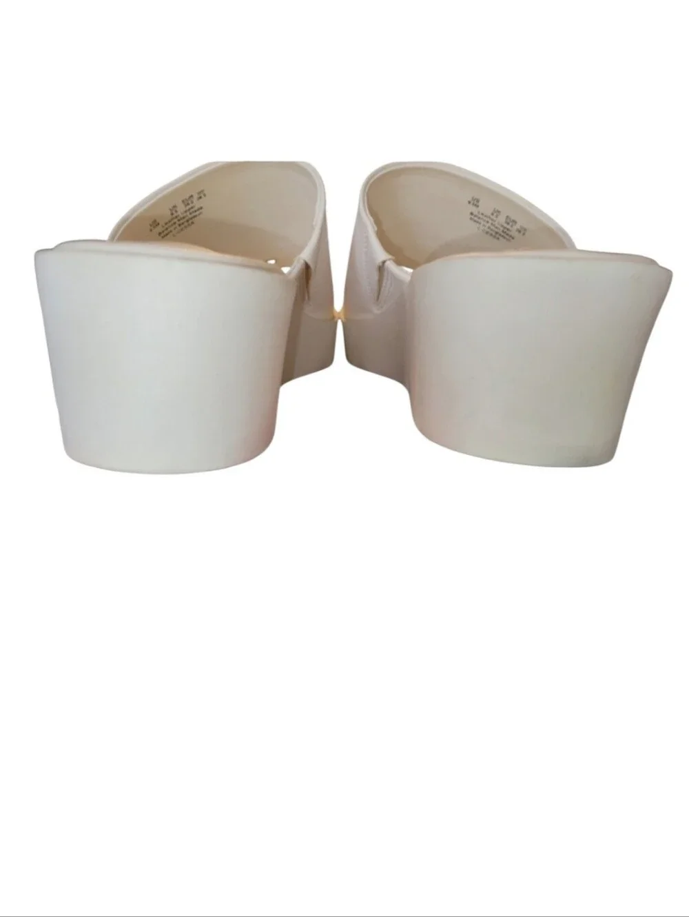 Franco Sarto Cessa White Leather Platform Toe Loop Slide Sandals Size 9.5